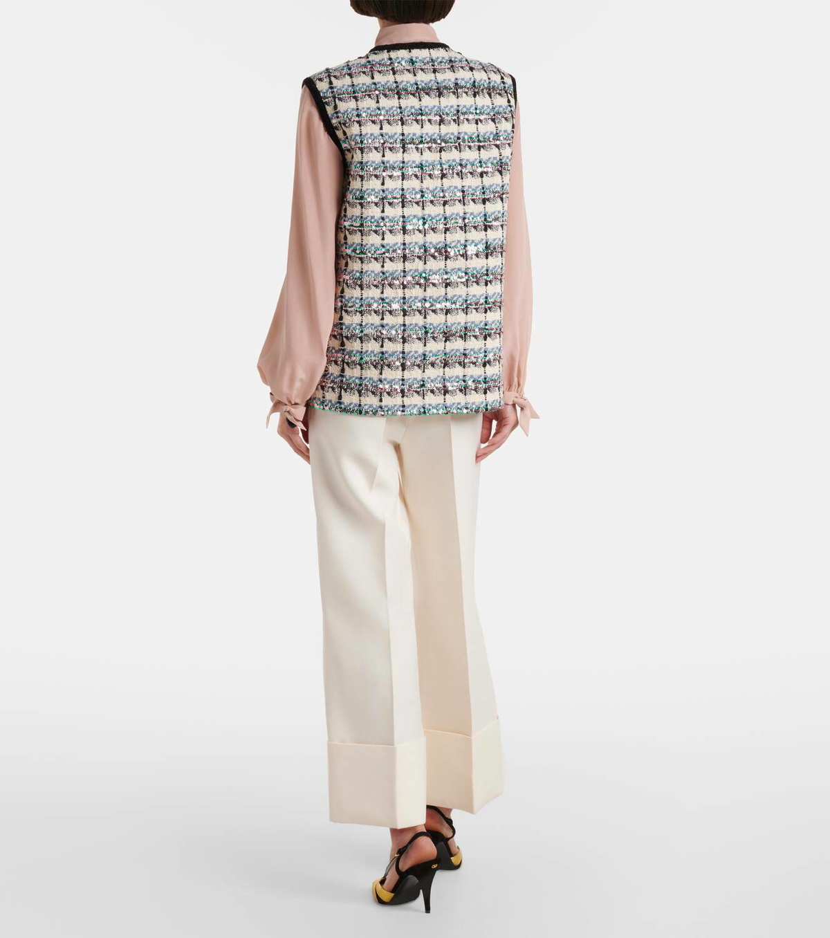 Valentino Mossi sequined cotton-blend tweed vest