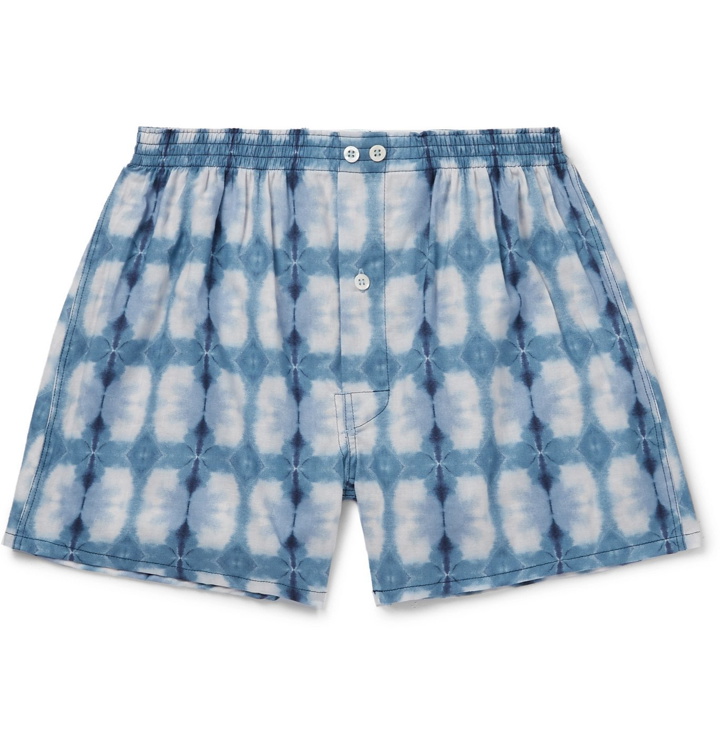 Photo: Anonymous Ism - Printed Voile Boxer Shorts - Blue