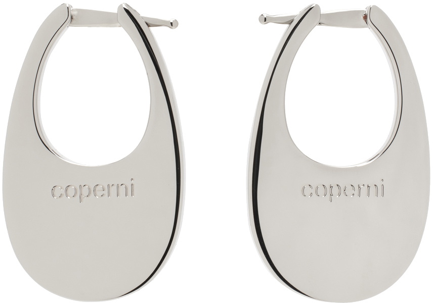 Coperni Silver Medium Swipe Earrings Coperni