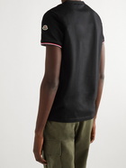 Moncler - Slim-Fit Logo-Appliquéd Contrast-Tipped Cotton-Blend Jersey T-Shirt - Black