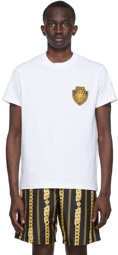 Versace Jeans Couture White Sunflower Logo Patch T-Shirt