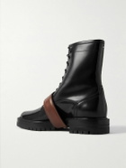 Maison Margiela - Tabi County Strap-Detailed Patent-Leather Boots - Black