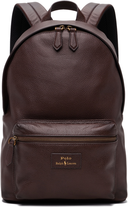 Photo: Polo Ralph Lauren Brown Pebbled Leather Backpack