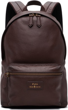 Polo Ralph Lauren Brown Pebbled Leather Backpack