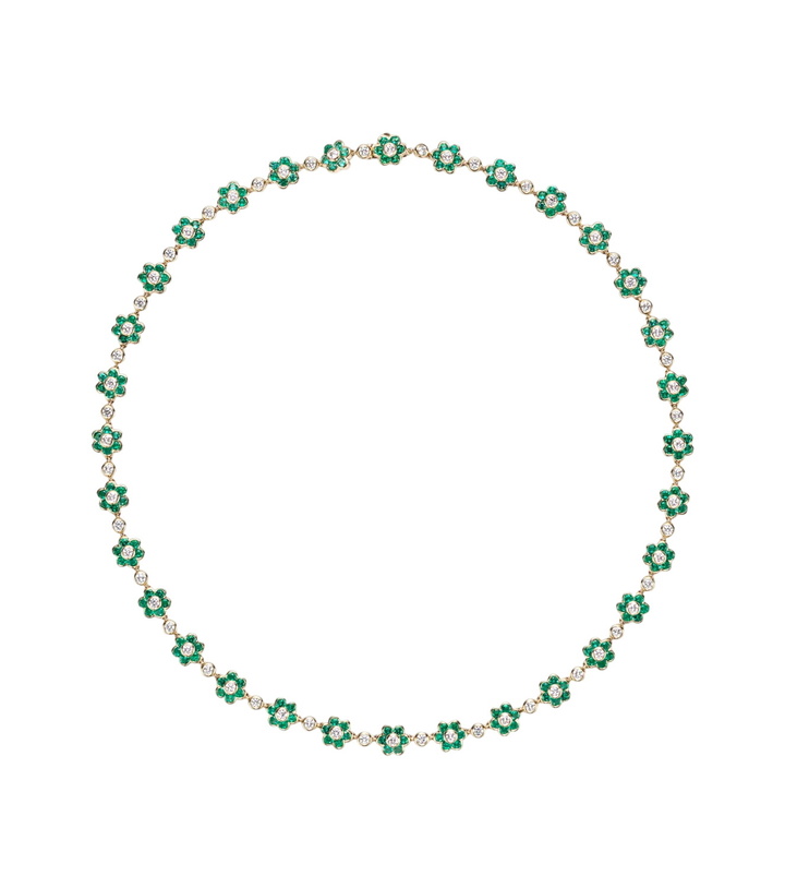 Photo: Anita Ko Flora Small 18kt gold choker with emeralds and diamonds