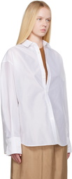 Carven White Sheer Taffeta Shirt