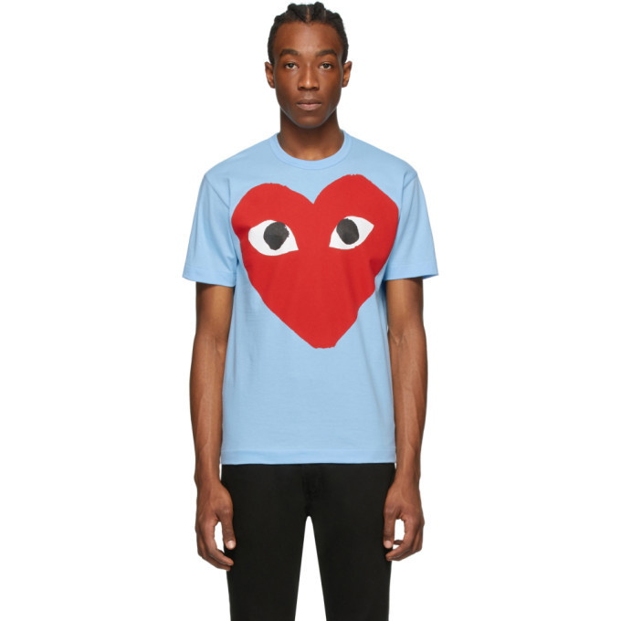 Photo: Comme des Garcons Play Blue Big Heart T-Shirt