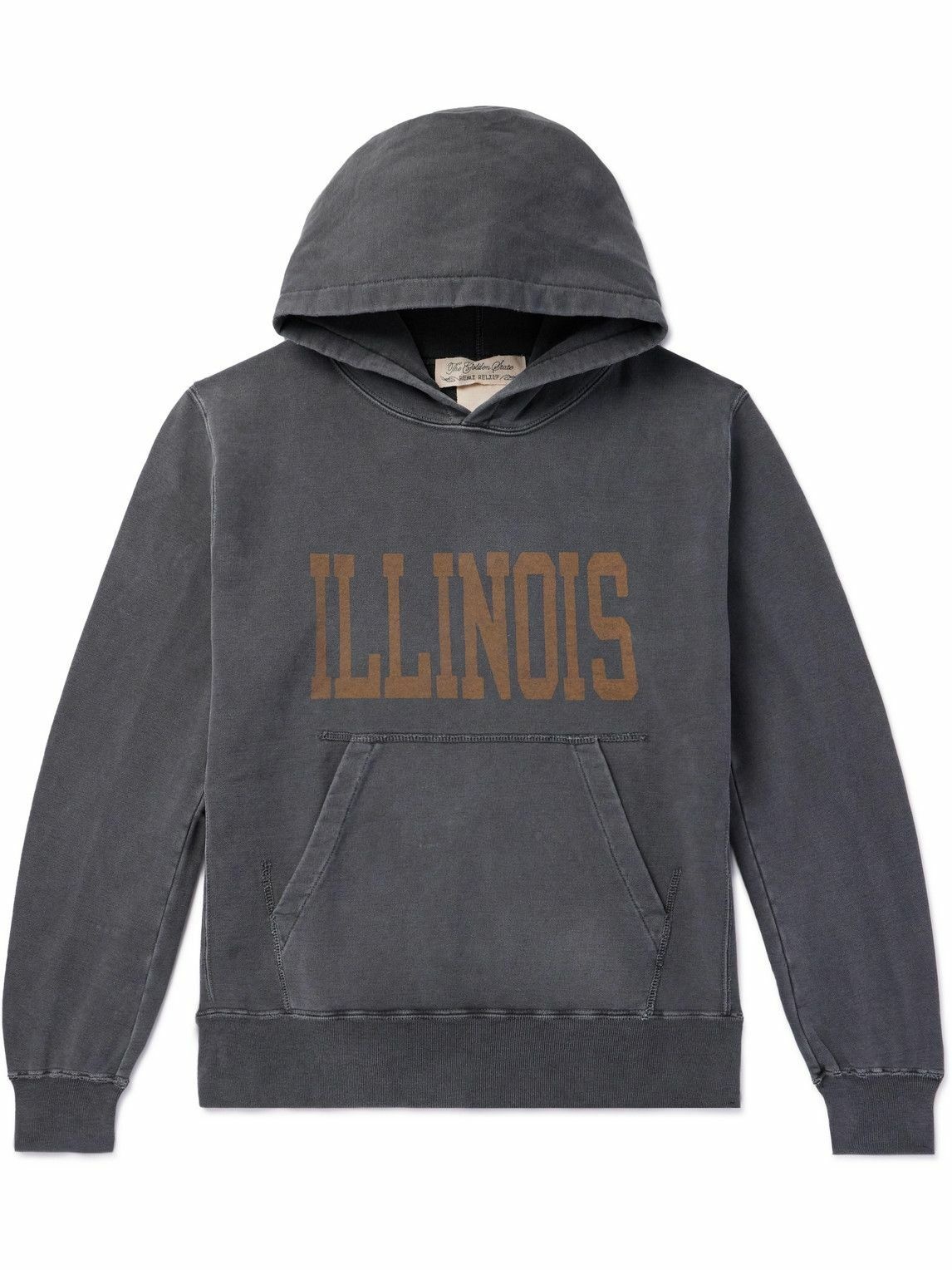 Photo: Remi Relief - Printed Cotton-Jersey Hoodie - Gray