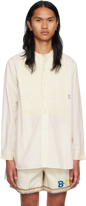 Photo: Bode Off-White Square Bib Shirt