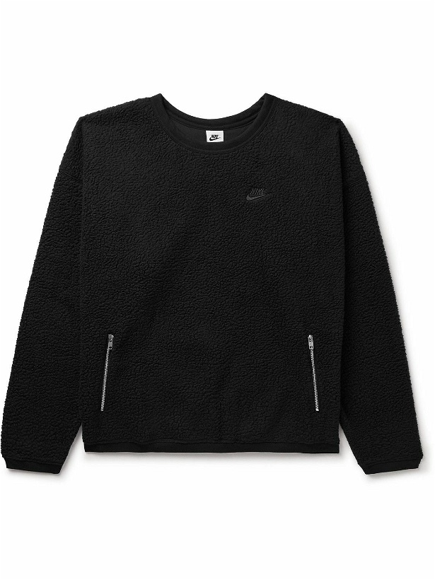 Photo: Nike - Club Logo-Embroidered Fleece Sweatshirt - Black