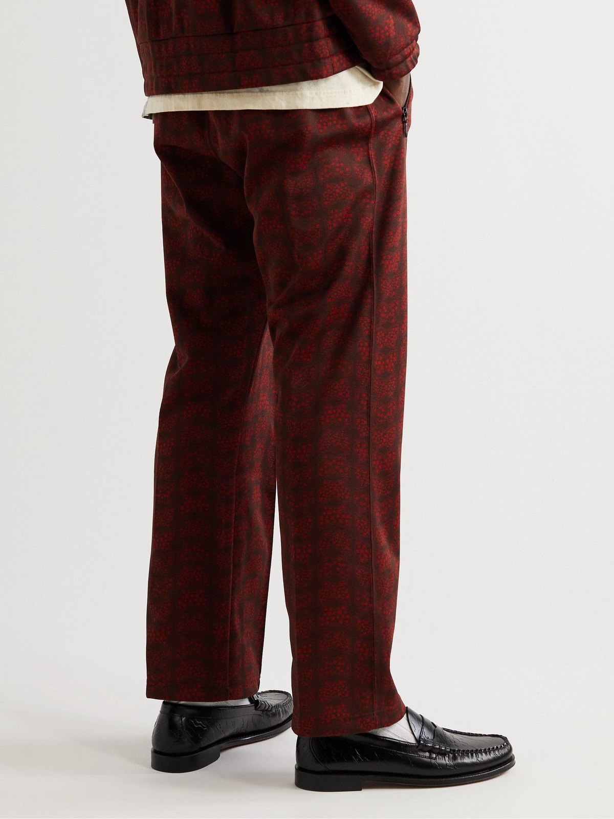 Needles - Leopard-Jacquard Track Pants - Red Needles