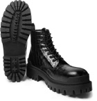 Balenciaga - Strike Croc-Effect Leather Boots - Black