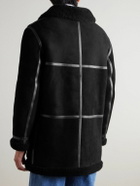 Drake's - HIM Leather-Trimmed Shearling Coat - Black