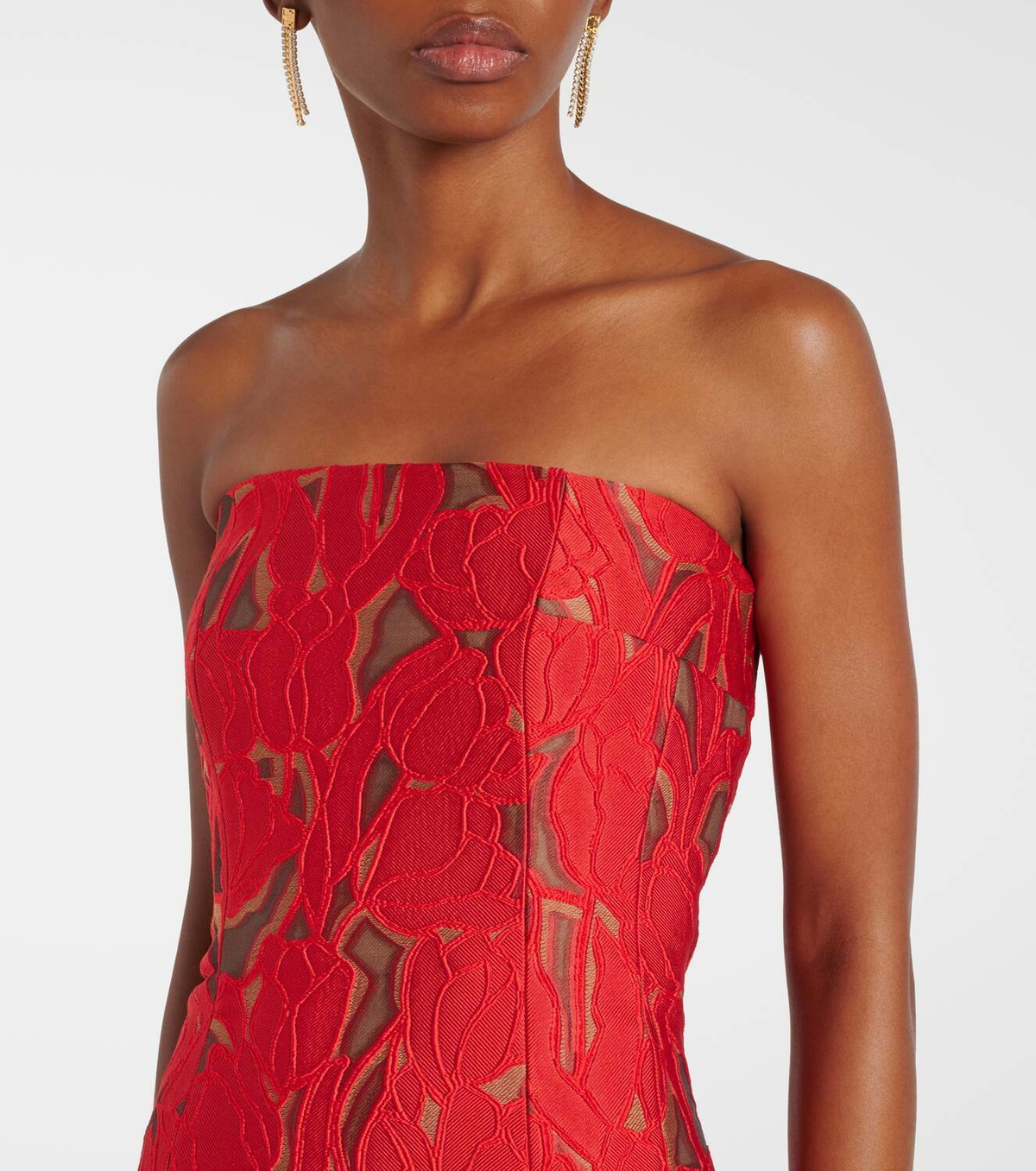 Emilia Wickstead Laelia jacquard corset dress