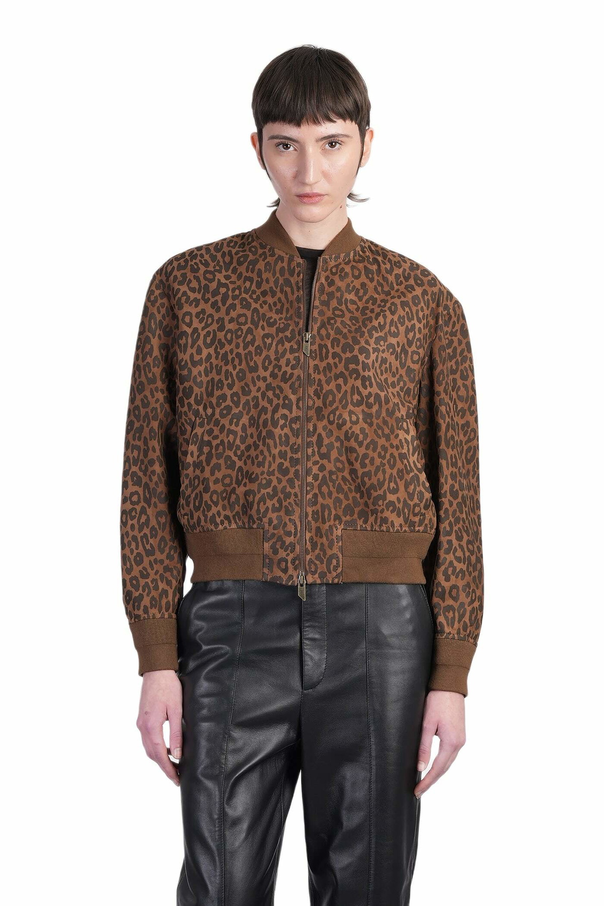 Salvatore Santoro Bomber Jacket In Animalier Leather