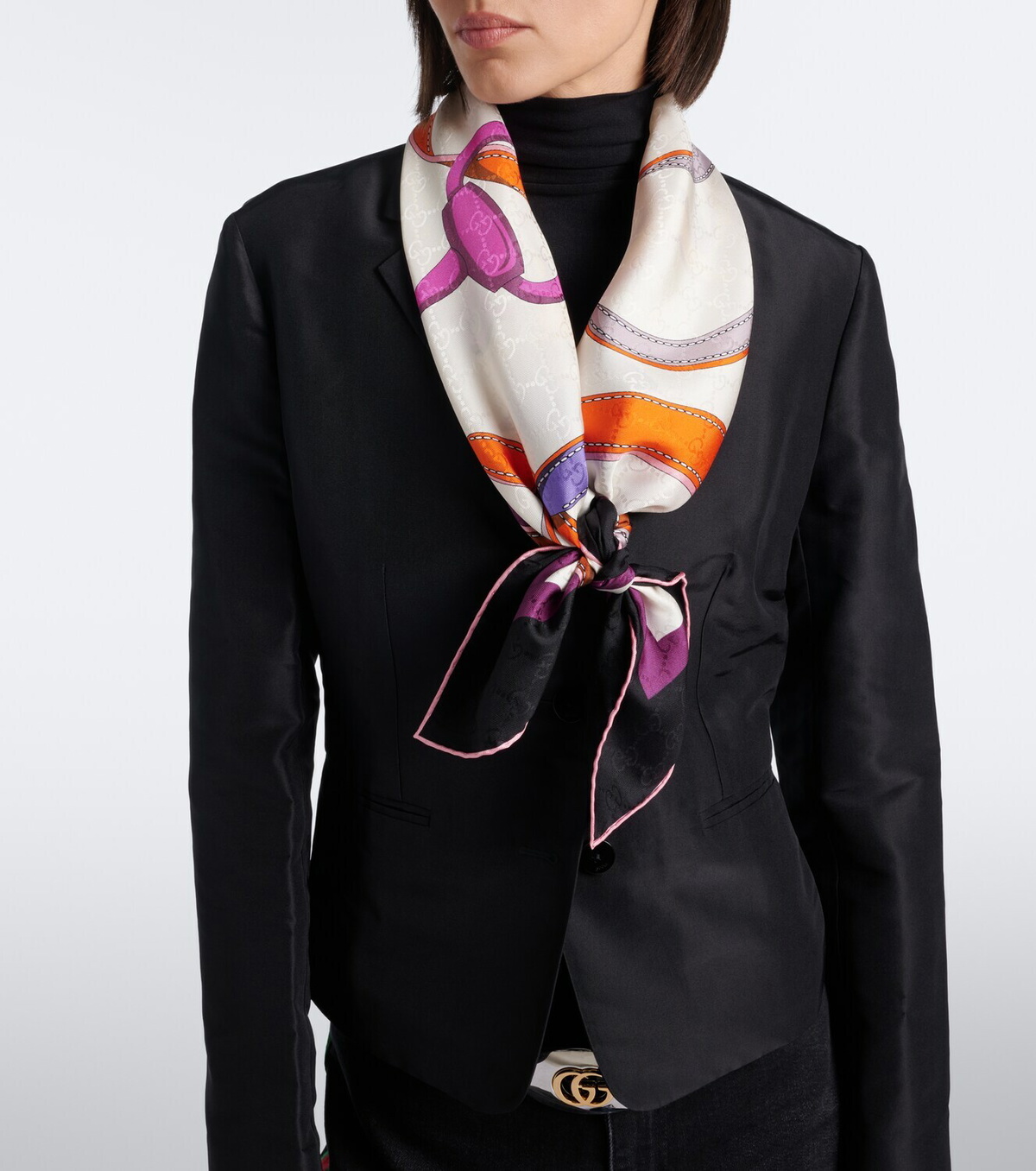 Gucci Printed silk twill scarf