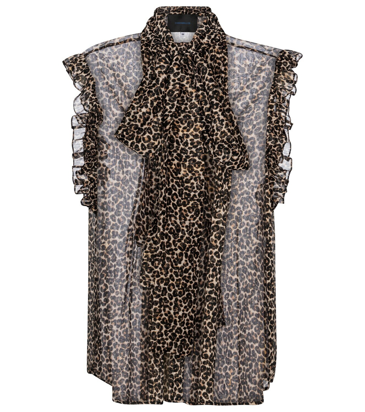 Costarellos Justina leopard-print chiffon top