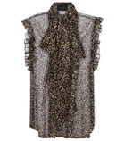 Costarellos Justina leopard-print chiffon top