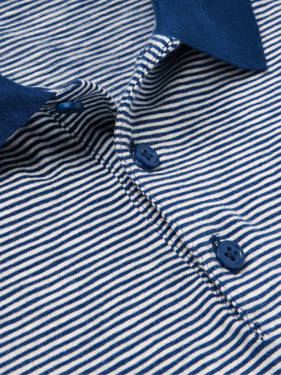 Theory - Bron Striped Cotton-Jersey Polo Shirt - Blue Theory