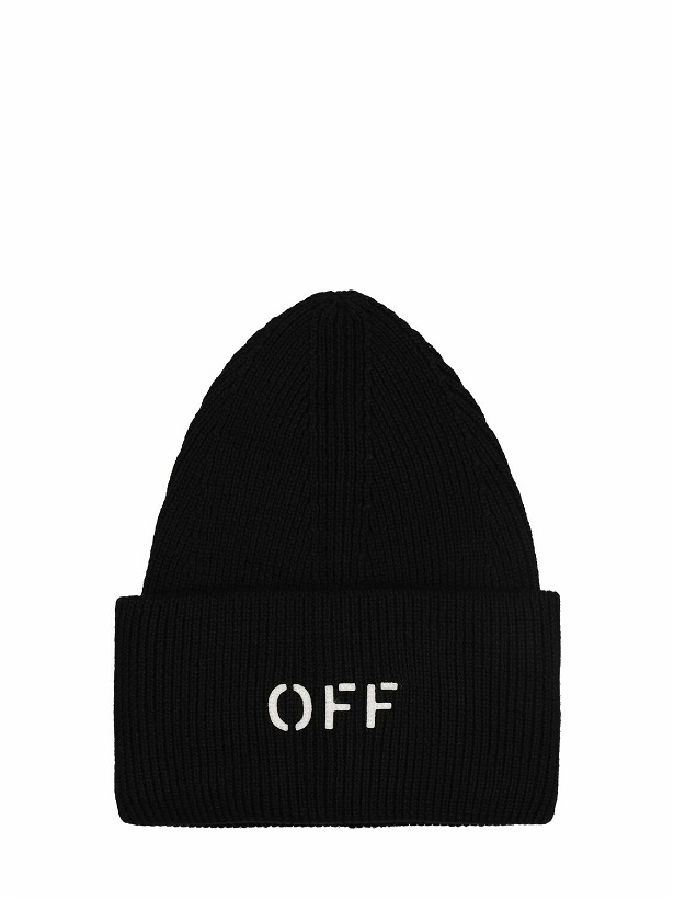Photo: OFF-WHITE - Off Stamp Loose Knit Cotton Blend Beanie