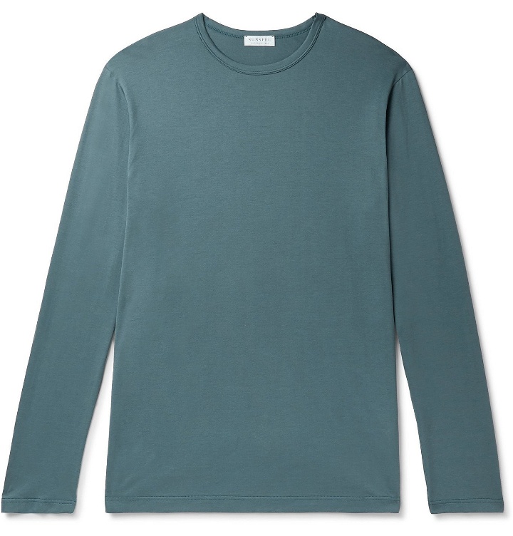 Photo: Sunspel - Cotton-Jersey T-Shirt - Blue