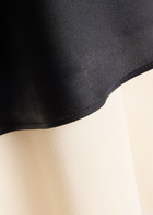 Reformation Marcia Colour-blocked Silk Midi Skirt Black