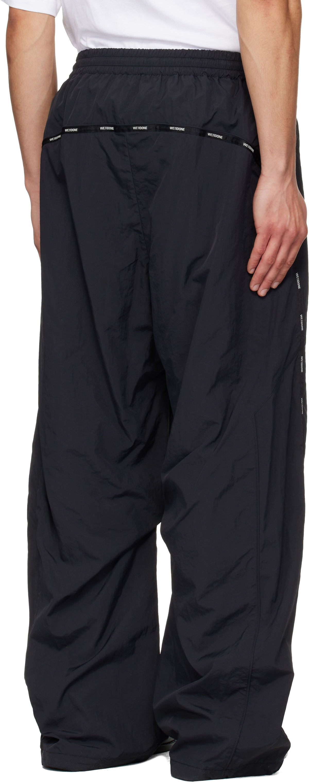 We11done Black Logo Tape Track Pants