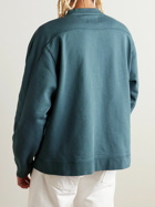 Folk - Prism Embroidered Cotton-Jersey Sweatshirt - Blue
