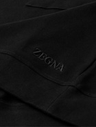 Zegna - Logo-Embroidered Cotton-Jersey Sweatshirt - Black