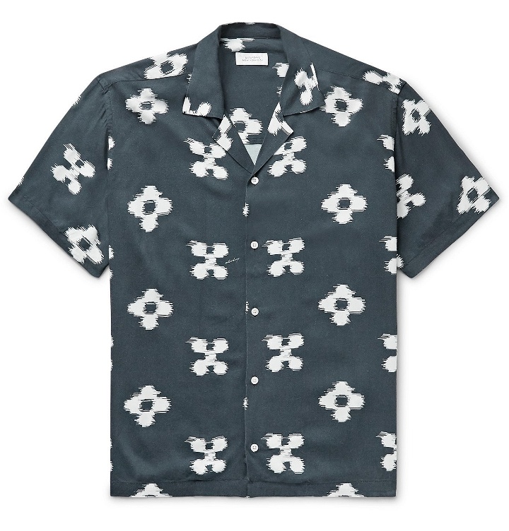 Photo: Saturdays NYC - Canty Camp-Collar Printed Voile Shirt - Blue