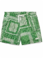 Bather - Straight-Leg Mid-Length Bandana-Print Recycled Swim Shorts - Green