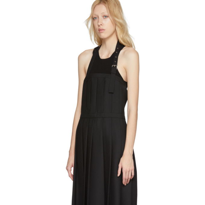 Noir Kei Ninomiya Black Wool Pleated Apron Dress Noir Kei Ninomiya