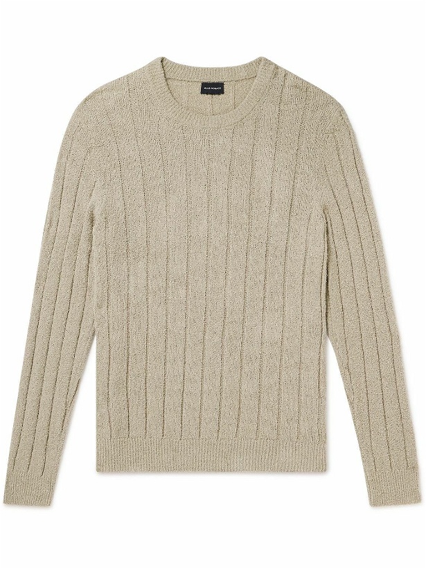 Photo: Club Monaco - Ribbed Cotton-Blend Bouclé Sweater - Neutrals