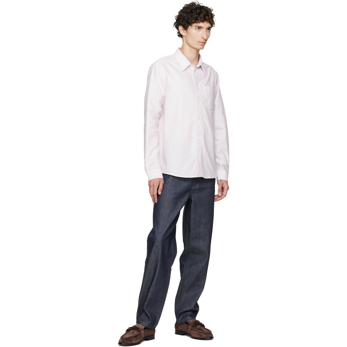 A.P.C. Pink & White New Greg Shirt