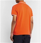 Moncler - Contrast-Tipped Cotton-Piqué Polo Shirt - Orange