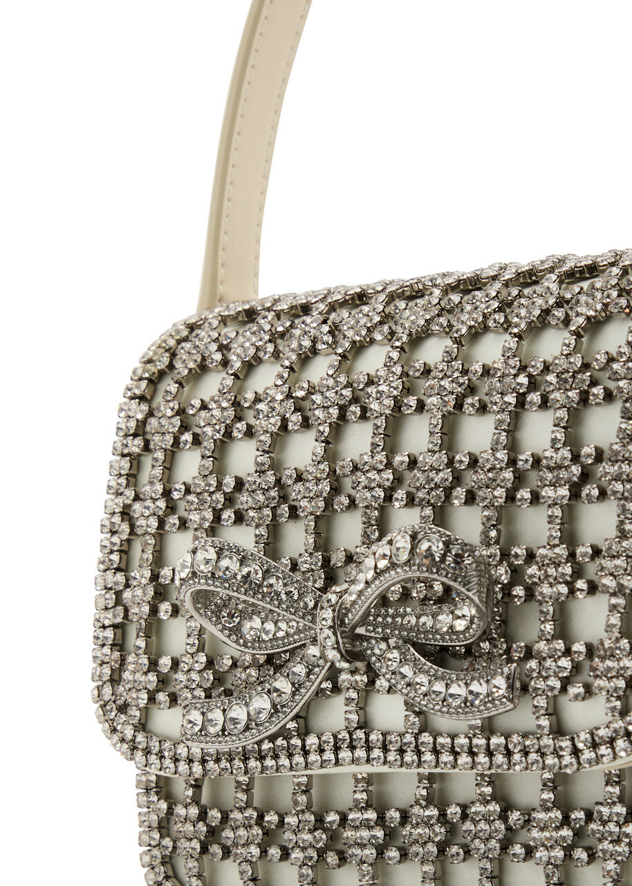 Self-portrait Micro Crystal-embellished Satin and Leather