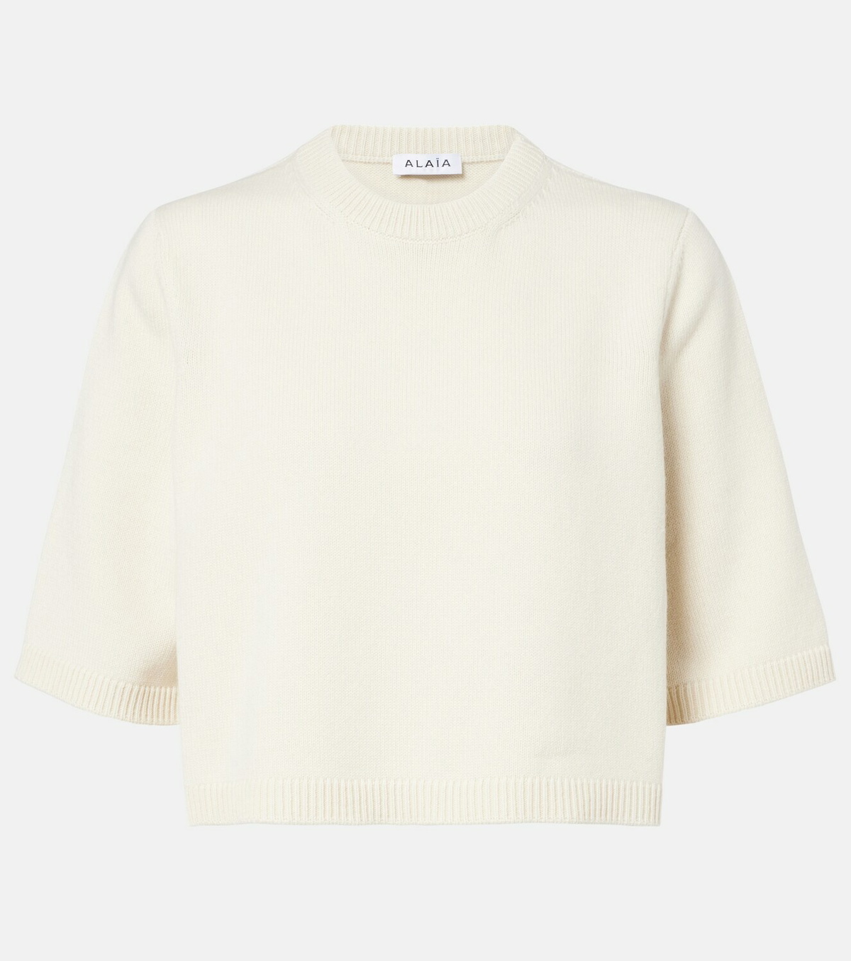 Alaïa Cropped cashmere and wool-blend sweater