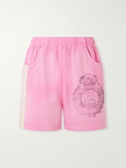 424 - Straight-Leg Logo-Print Striped Cotton-Jersey Drawstring Shorts - Pink