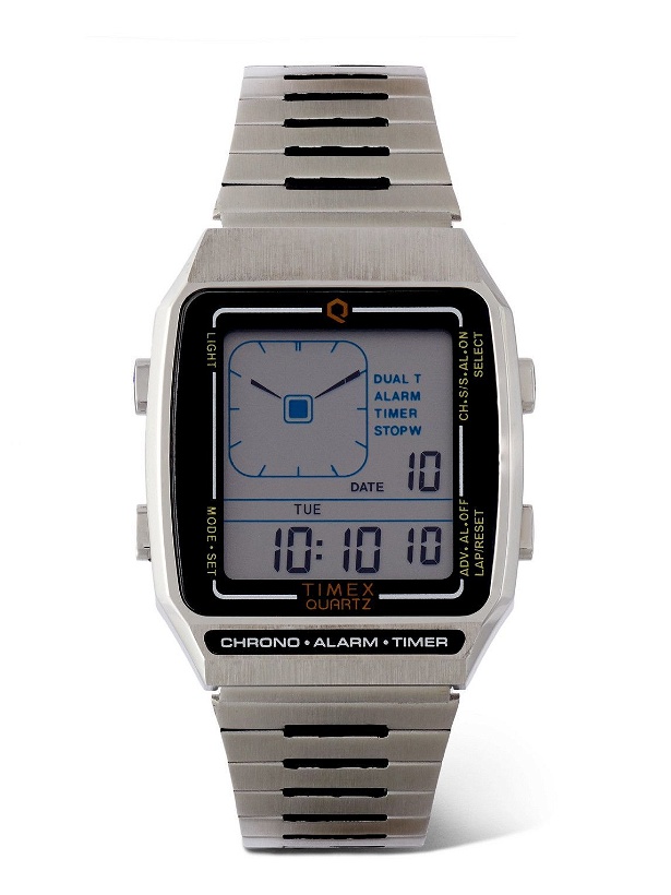 Photo: Timex - Q Timex Reissue LCA 32.5mm Stainless Steel Digital Watch