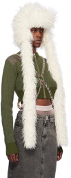 VAQUERA Off-White Furry Aviator Hat