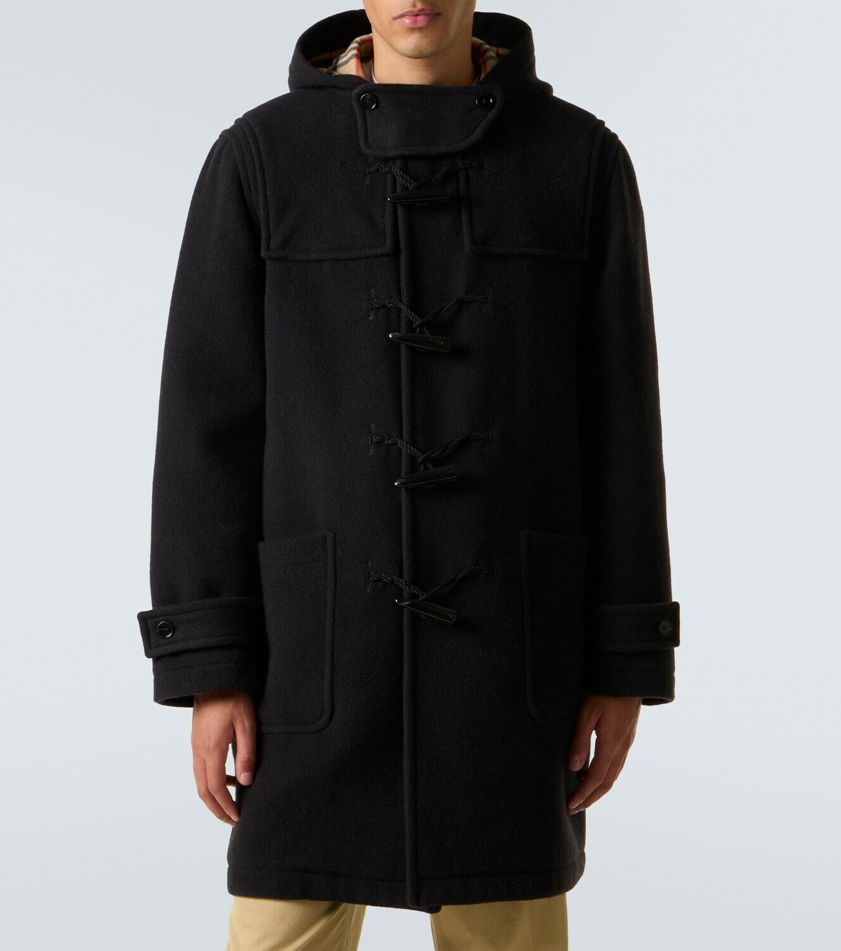 Burberry Hooded wool twill coat