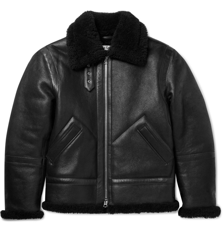 Photo: Acne Studios - Shearling-Lined Full-Grain Leather Jacket - Black