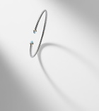 David Yurman Micro Cable Flex® sterling silver and 14kt gold cuff bracelet with topaz
