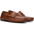 Versace Tan Guanto Leather Loafers