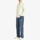 Dubbleware Men's Contrast Quarter Zip Sweatshirt in Ecru/Burgundy