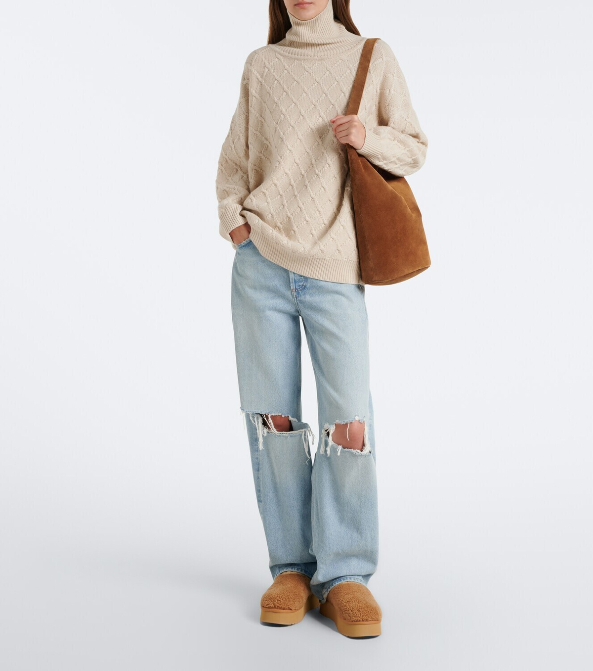 Mou Shearling platform mules
