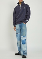 Gallery Dept. Logo Half-zip Cotton Sweatshirt Navy