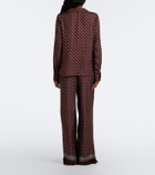 Dôen Lavona fringed silk-blend wide-leg pants