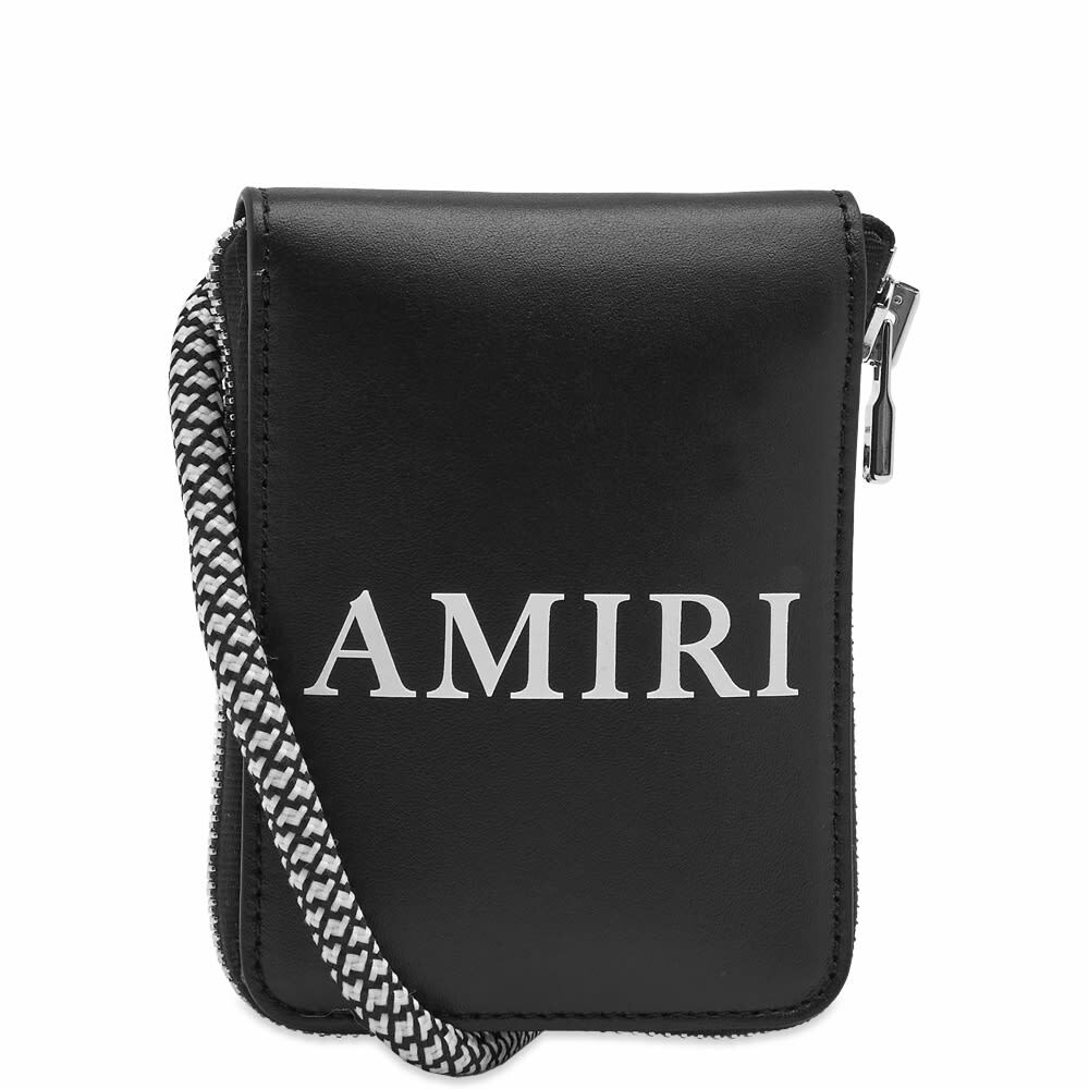AMIRI Men's Logo Cross-Body Zip Around Bag in Black Amiri AMIRI Men's Logo Cross-Body Zip Around Bag in Black Amiri