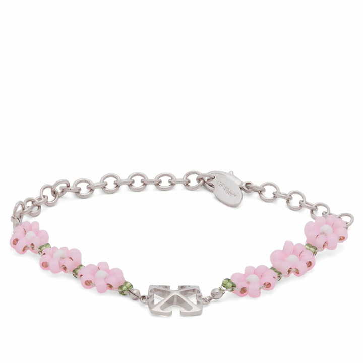 Photo: Off-White Women's Flower Bead Ankle Bracelet in Pink 